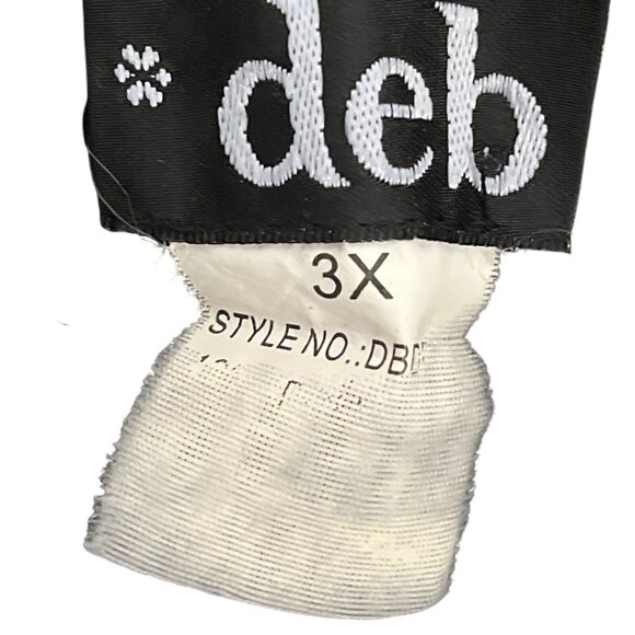 Deb Y2K Purple Black Floral Ruffle Babydoll Lined Vintage Dress Womens Plus 3X - Picture 15 of 15